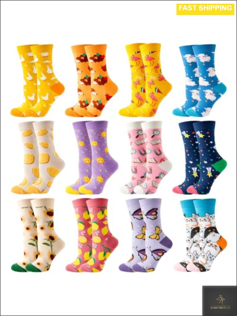 Fun Novelty Socks for Women Cotton Blend Crazy Cool Cute Gift